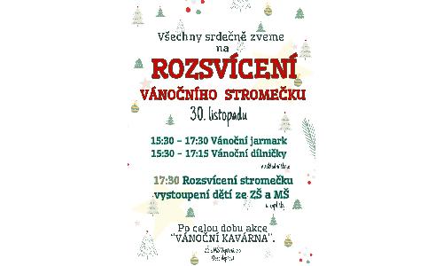 Aktuality - Rozsvícení vánočního stromečku - 30. listopadu